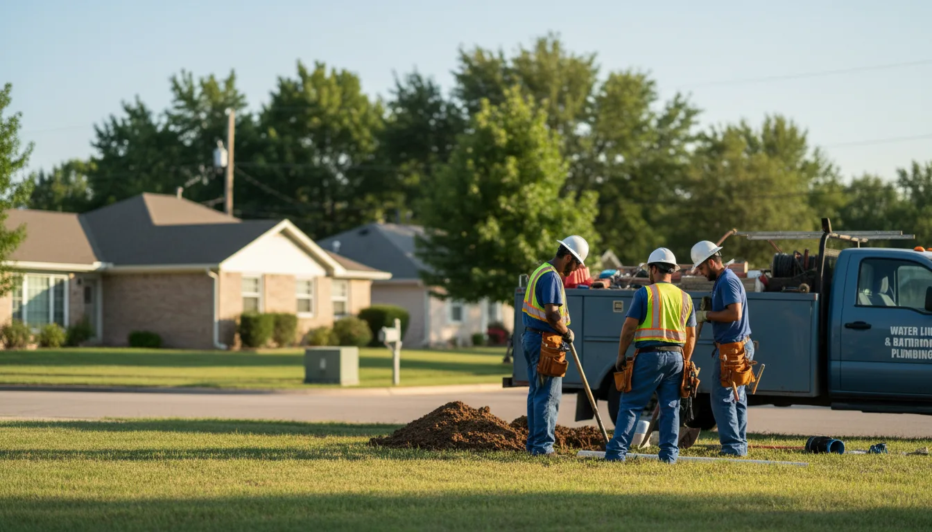 Residential water line and bathroom plumbing service in Meriden, KS